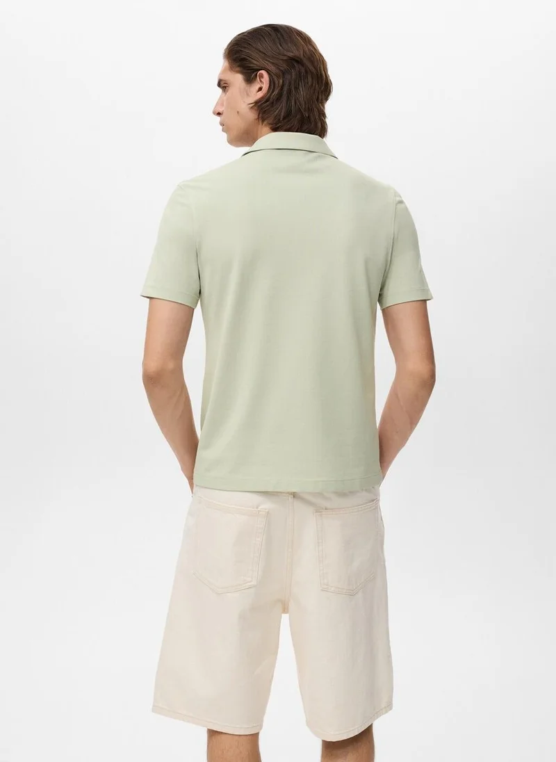 Mango Man Cotton piqué polo shirt